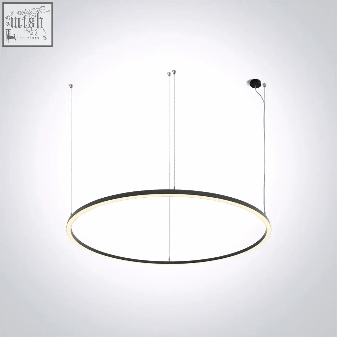Modern circular led circle rings pendant light with sleek black frame 100w led and 2x1200ma drivers