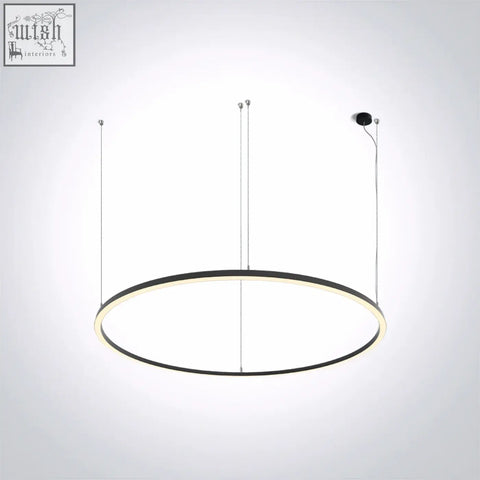 Modern circular led circle rings pendant light with sleek black frame 100w led and 2x1200ma drivers
