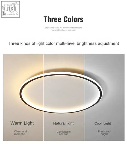 Modern oval-shaped ring flush mount led ceiling light with black frame and frosted glass diffuser dimmable flush mount