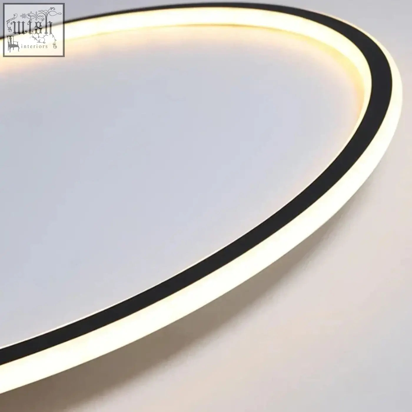 Modern oval led ring flush mount chandelier with sleek black and white dimmable flush mount design