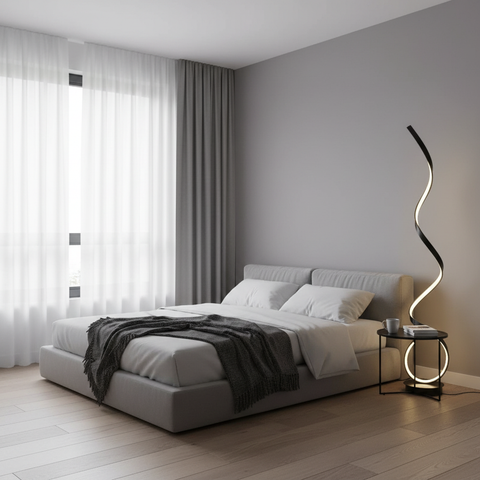 Lumin Minimalist LED Spiral Strip Floor Lamp