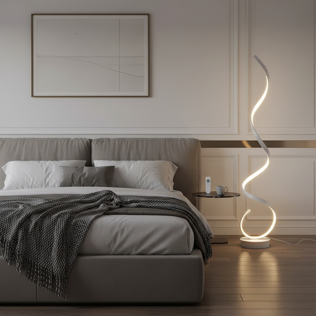 Lumin Minimalist LED Spiral Strip Floor Lamp