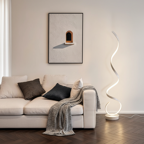 Lumin Minimalist LED Spiral Strip Floor Lamp
