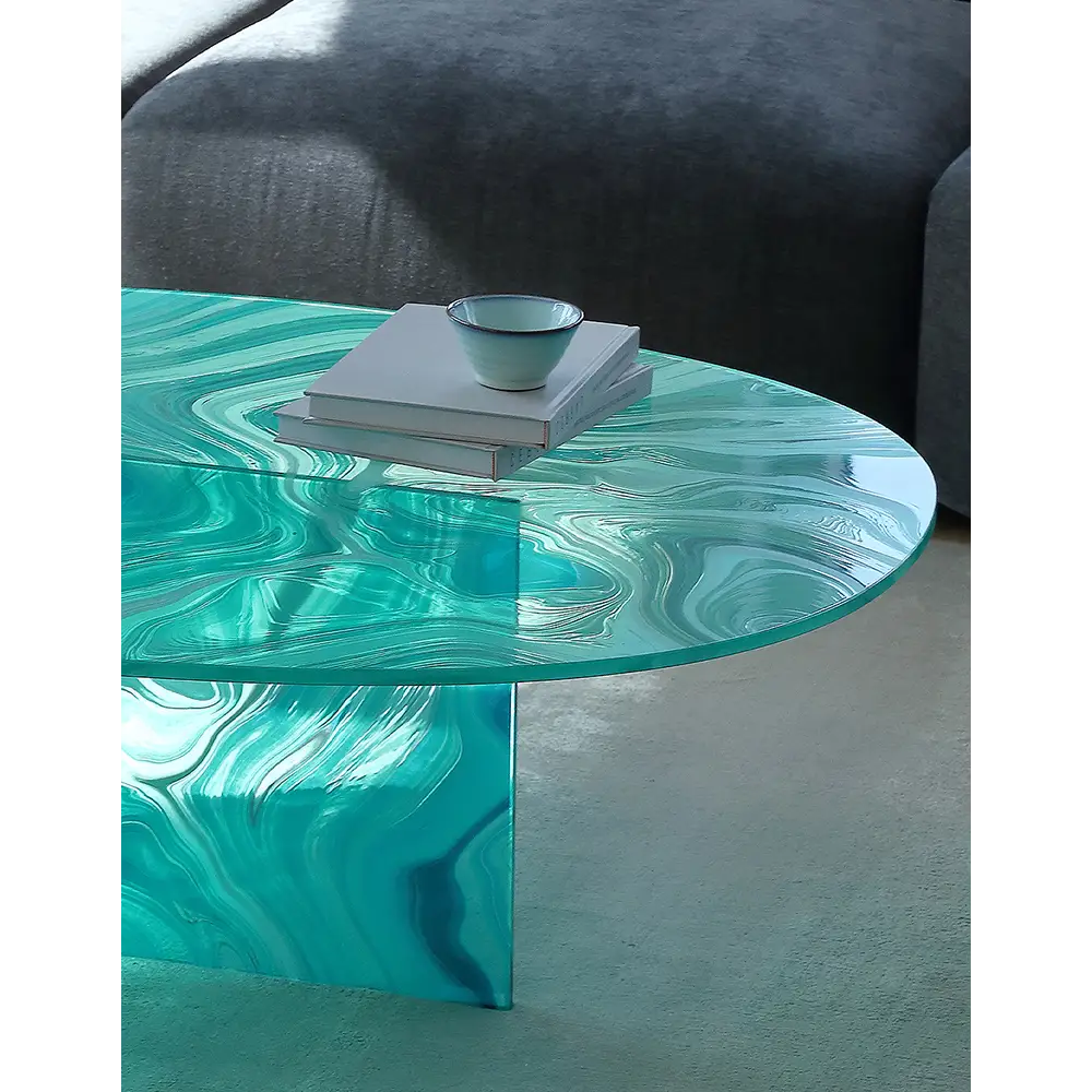 Leila coffee tables glass coffee table Green