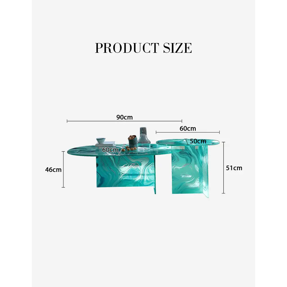 Leila coffee tables glass coffee table Green