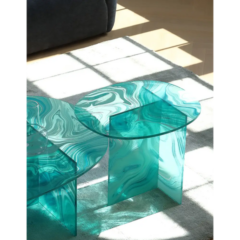 Leila coffee tables glass coffee table Green