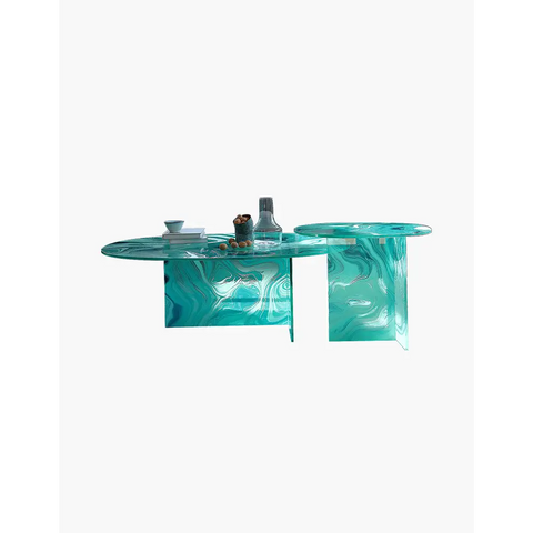 Leila coffee tables glass coffee table Green