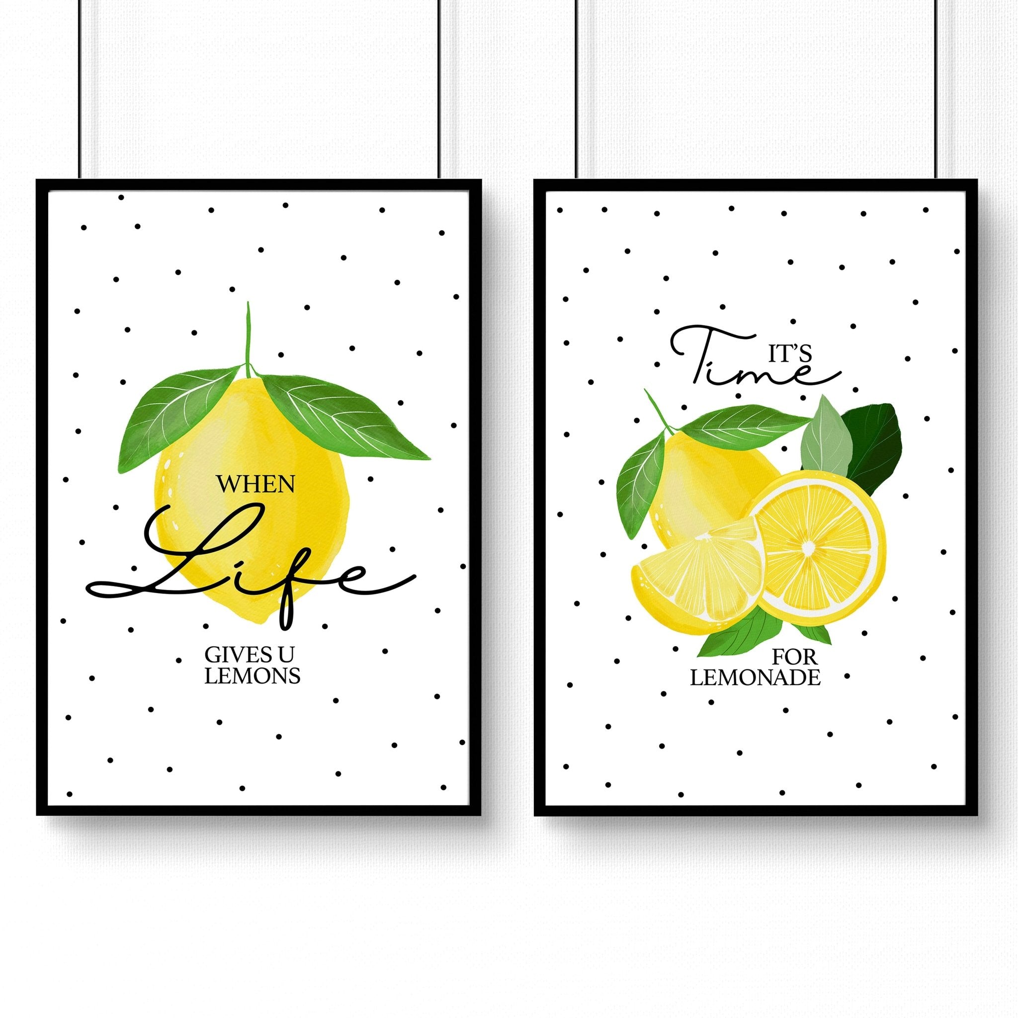 Lemons print | Set of 2 wall art prints