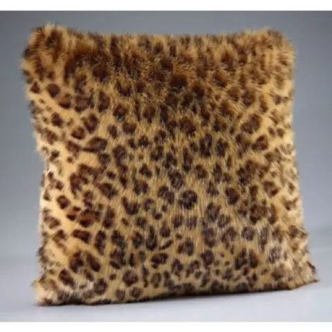 Leopard Print Faux Fur Cushion - Cushion
