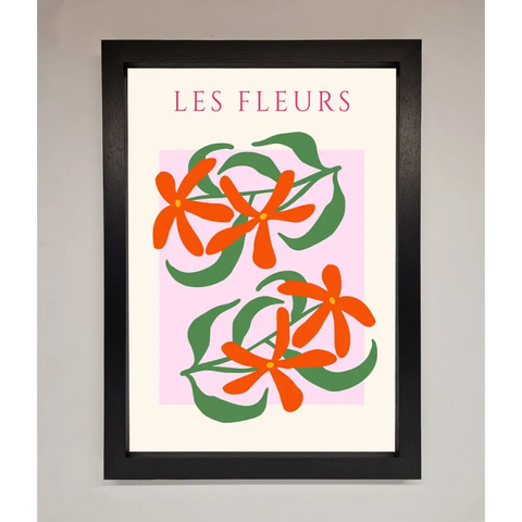 Les Fleurs Framed Print - A3 (29.7 x 42 cm) / Black - Framed Print