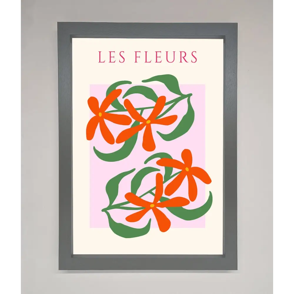 Les Fleurs Framed Print - A3 (29.7 x 42 cm) / Dark Grey - Framed Print