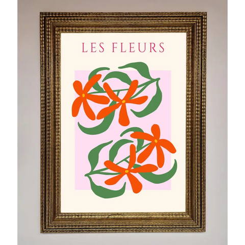 Les Fleurs Framed Print - A3 (29.7 x 42 cm) / Ornate Gold - Framed Print