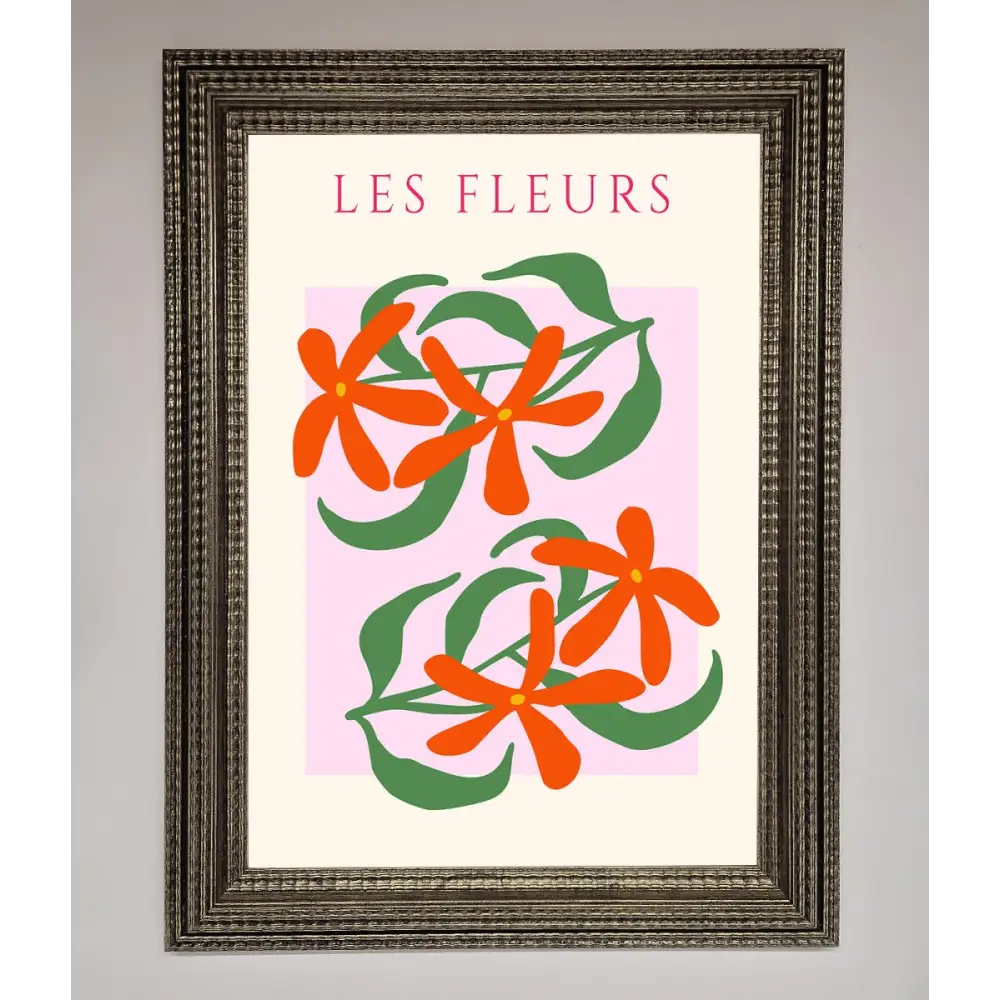 Les Fleurs Framed Print - A3 (29.7 x 42 cm) / Ornate Silver - Framed Print