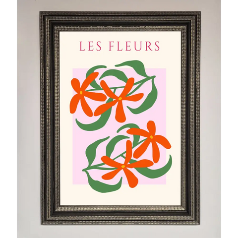 Les Fleurs Framed Print - A3 (29.7 x 42 cm) / Ornate Silver Black - Framed Print
