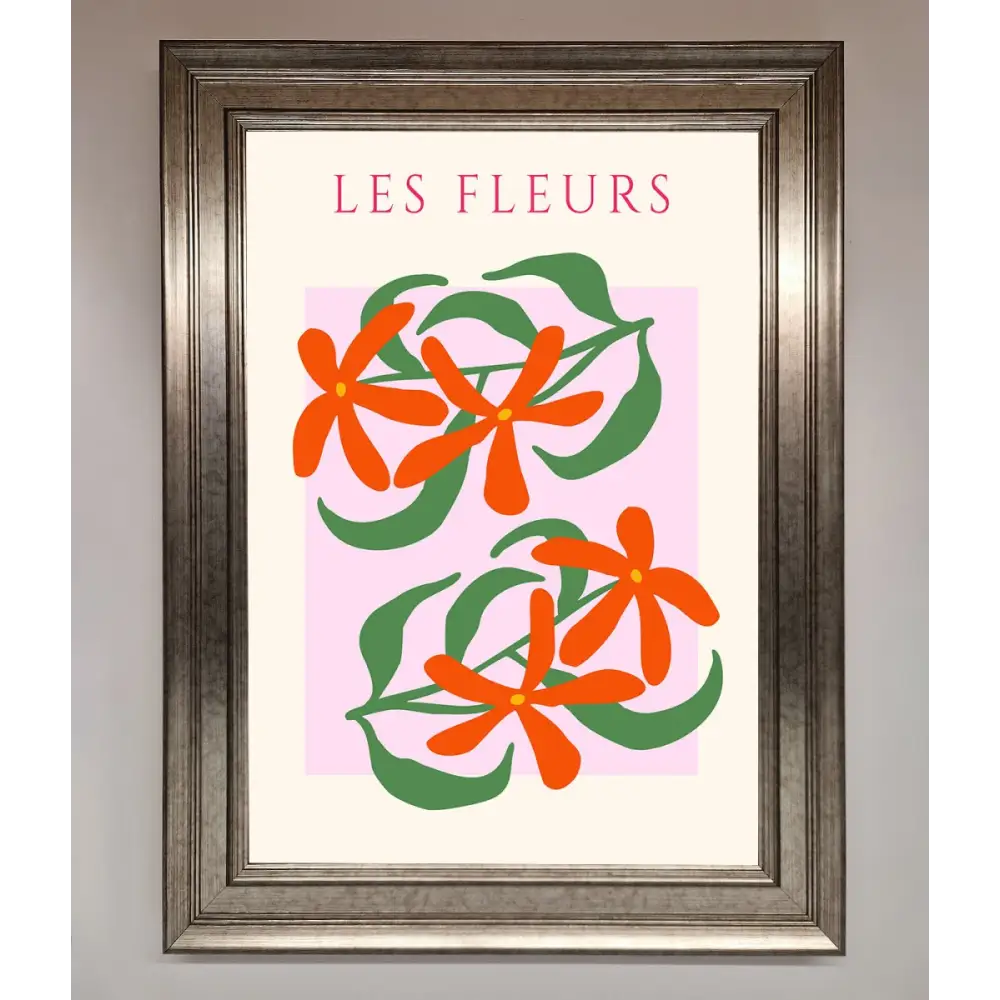 Les Fleurs Framed Print - A3 (29.7 x 42 cm) / Silver - Framed Print