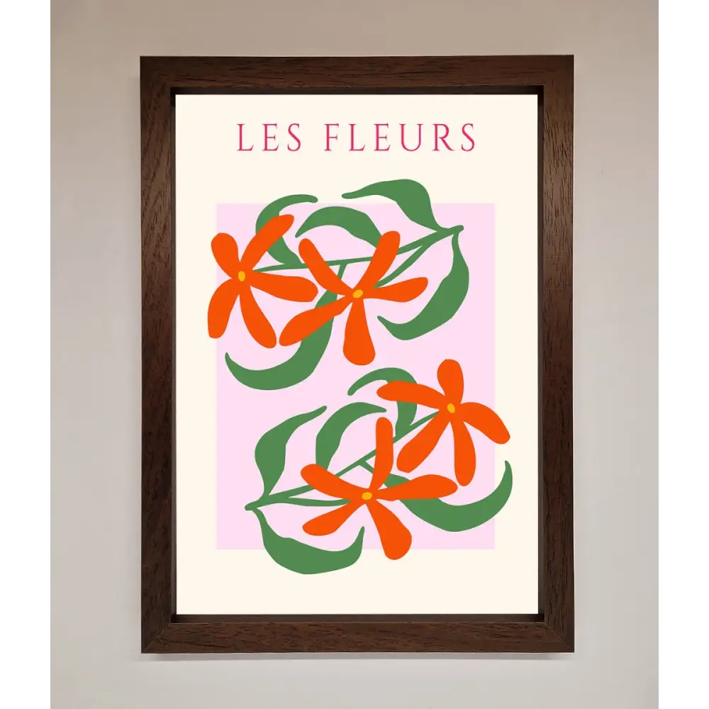 Les Fleurs Framed Print - A3 (29.7 x 42 cm) / Walnut - Framed Print
