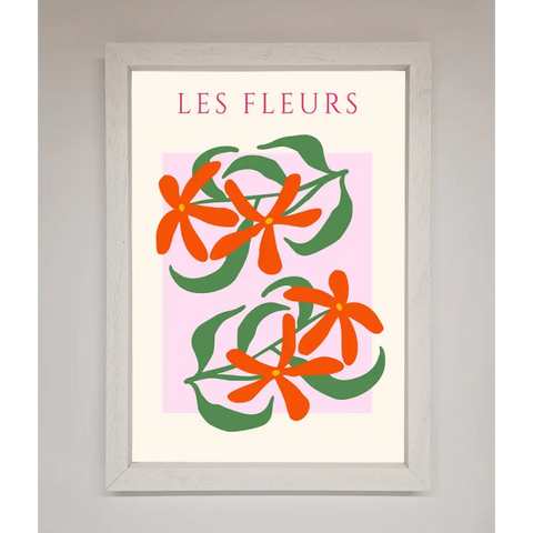 Les Fleurs Framed Print - A3 (29.7 x 42 cm) / White - Framed Print
