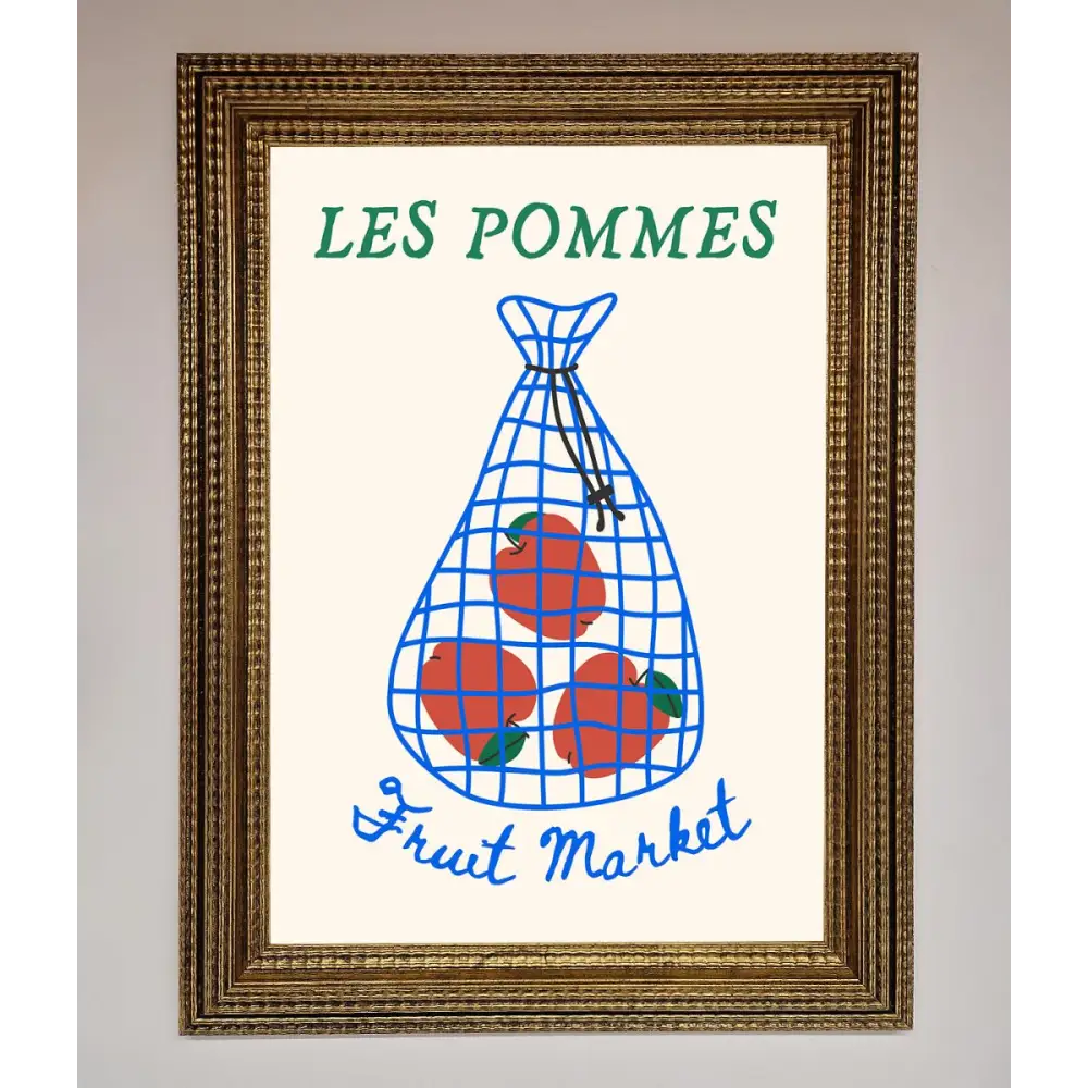 Les Pommes Framed Print - A3 (29.7 x 42 cm) / Ornate Gold - Framed Print