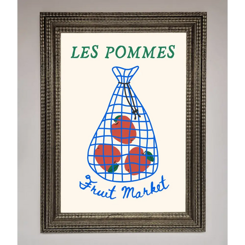 Les Pommes Framed Print - A3 (29.7 x 42 cm) / Ornate Silver - Framed Print