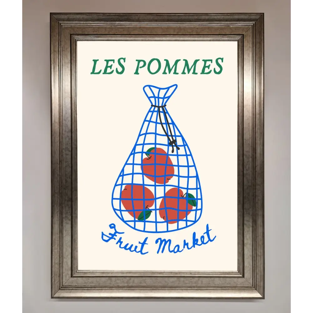 Les Pommes Framed Print - A3 (29.7 x 42 cm) / Silver - Framed Print