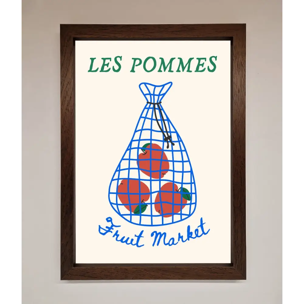 Les Pommes Framed Print - A3 (29.7 x 42 cm) / Walnut - Framed Print