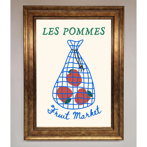 Les Pommes Framed Print - B0 (100 x 141 cm) / Bronze - Framed Print