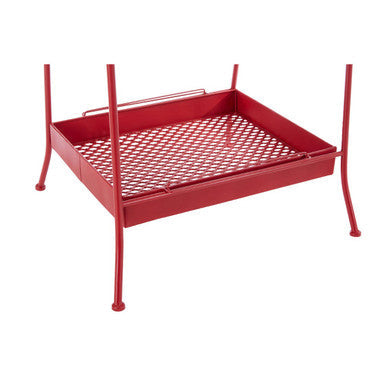 Red metal mesh tray with four legs for lexar red metal storage rack organizing and storing items easily