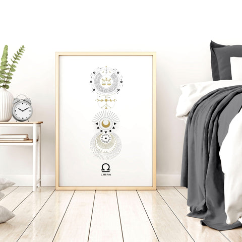 Libra wall art print | Zodiac horoscope signs