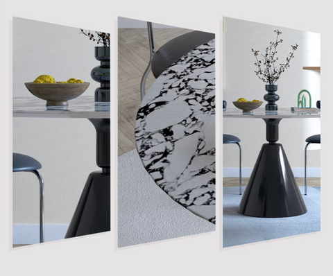 Black conical glossy table base for lillian round dining table perfect for any round dining table setup