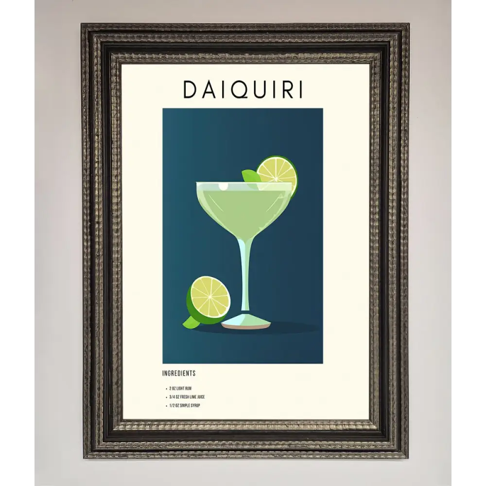 Lime Daiquiri Framed Poster - A3 (29.7 x 42 cm) / Ornate Silver Black - Framed Print