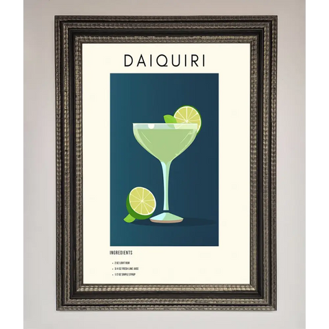 Lime Daiquiri Framed Poster - A3 (29.7 x 42 cm) / Ornate Silver Black - Framed Print