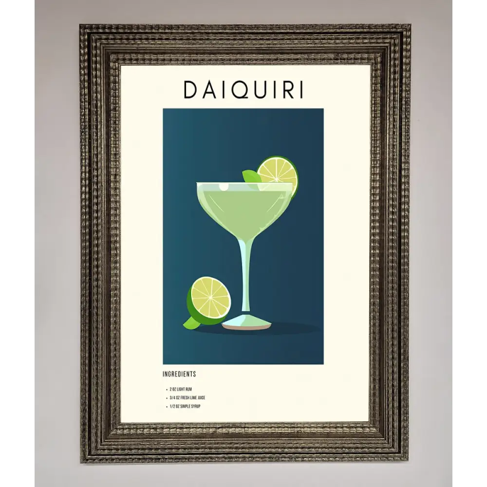Lime Daiquiri Framed Poster - A3 (29.7 x 42 cm) / Ornate Silver - Framed Print