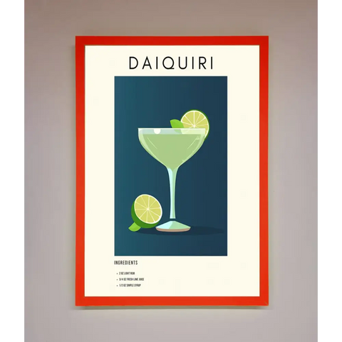 Lime Daiquiri Framed Poster - B0 (100 x 141 cm) / Neon Red - Framed Print