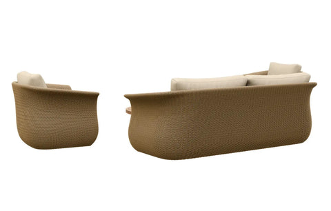 Linden Rattan 5-Seater Outdoor Sofa & Armchair Set with Teak Coffee Tables