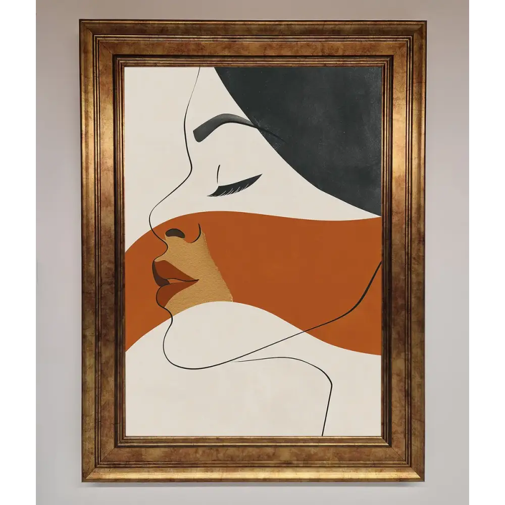 Line Drawing Flow Framed Wall Art - B0 (100 x 141 cm) / Bronze - Framed Print