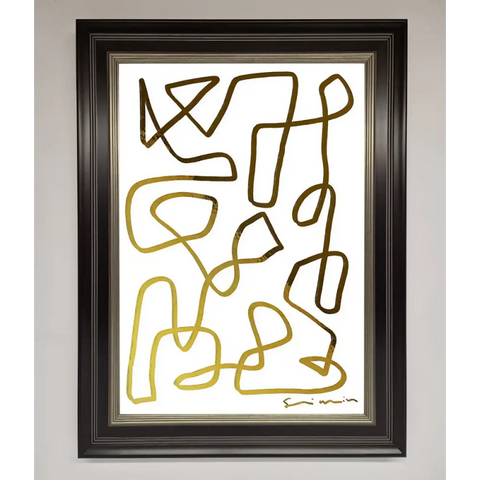Line Squiggle Foil Print - B0 (100 x 141 cm) / Black Silver - Framed Print
