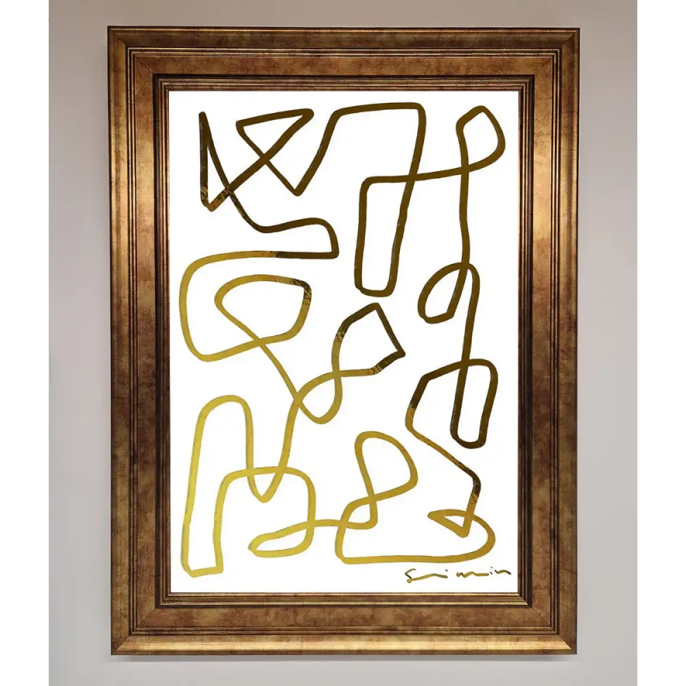 Line Squiggle Foil Print - B0 (100 x 141 cm) / Bronze - Framed Print