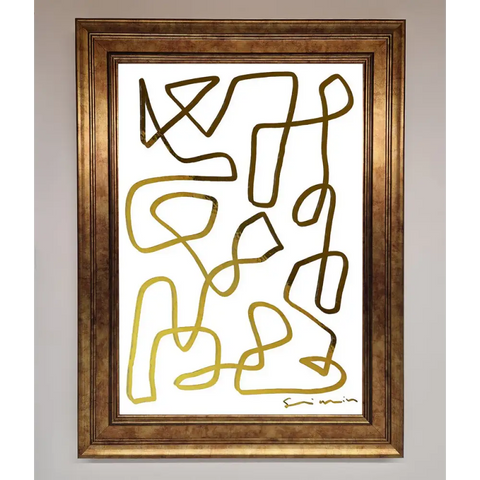 Line Squiggle Foil Print - B0 (100 x 141 cm) / Bronze - Framed Print