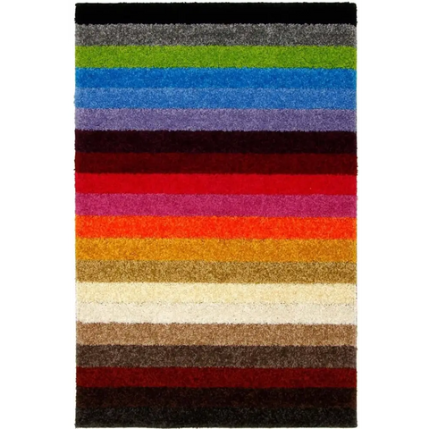 Linea Rainbow Striped Washable Rugs & Runners - Rugs