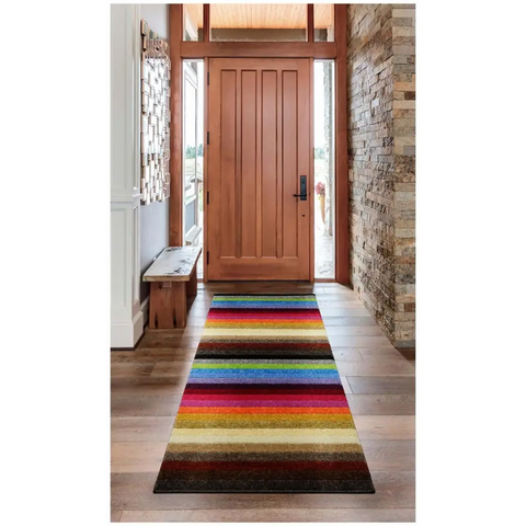 Linea Rainbow Striped Washable Rugs & Runners - Rugs