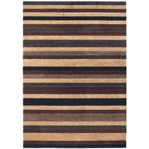 Linea Striped Caramel Washable Rug - 140X200 cm - Rugs