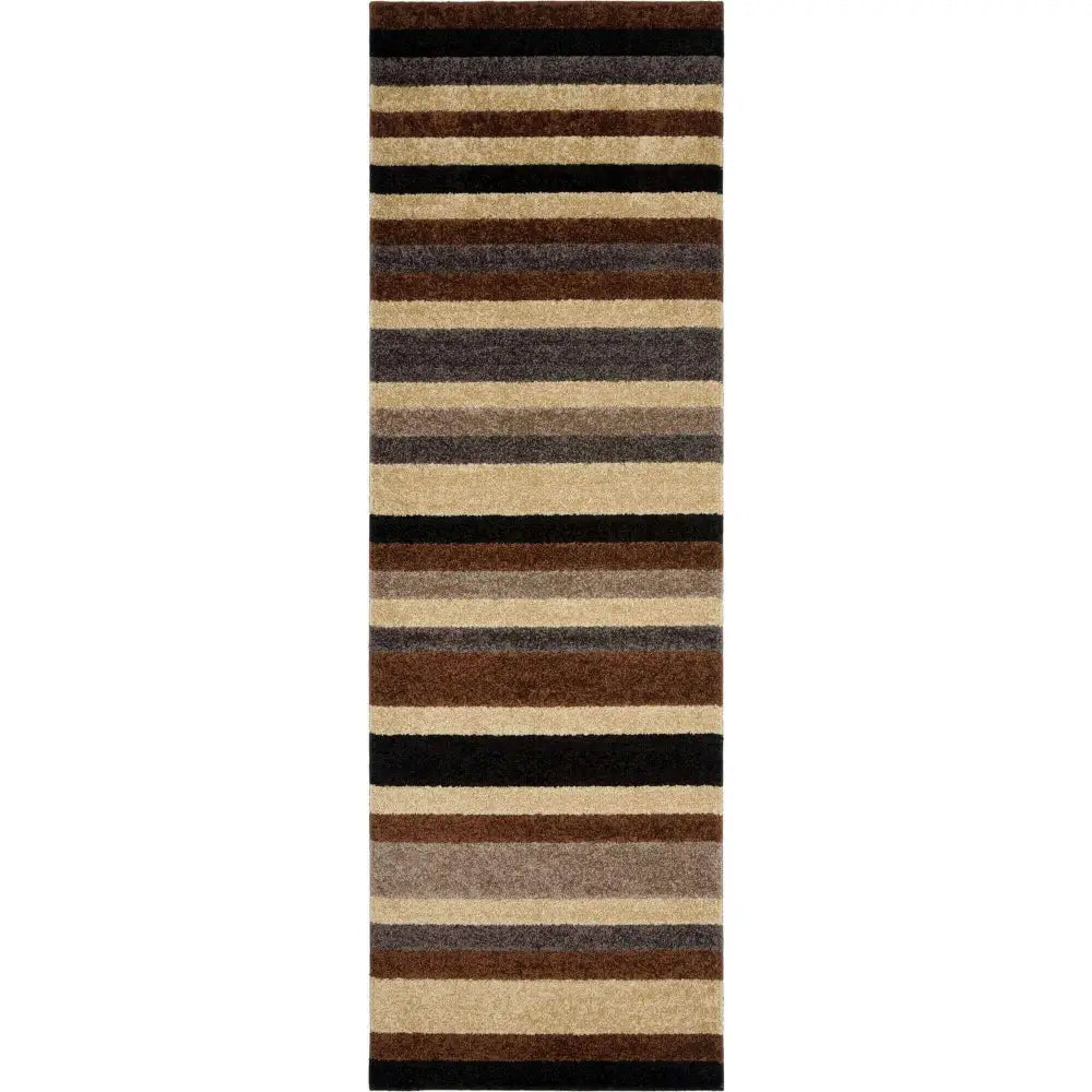Linea Striped Caramel Washable Rug - 66X200 cm - Rugs