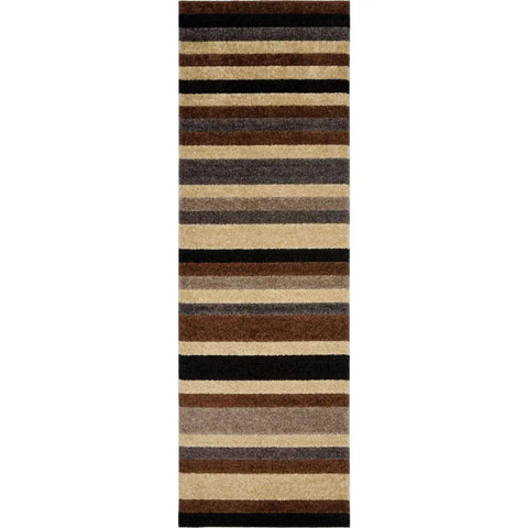 Linea Striped Caramel Washable Rug - 66X200 cm - Rugs