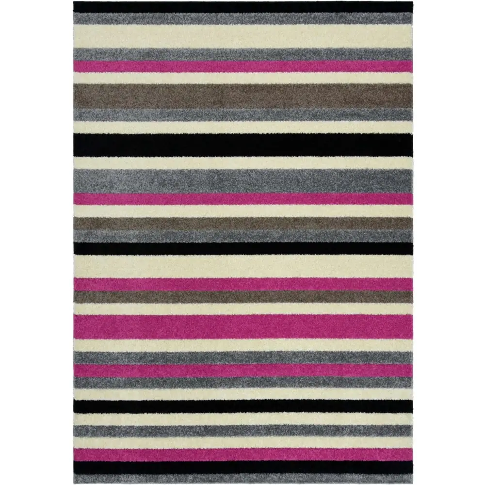 Linea Striped Pink Washable Rug - 66X100 cm - Rugs