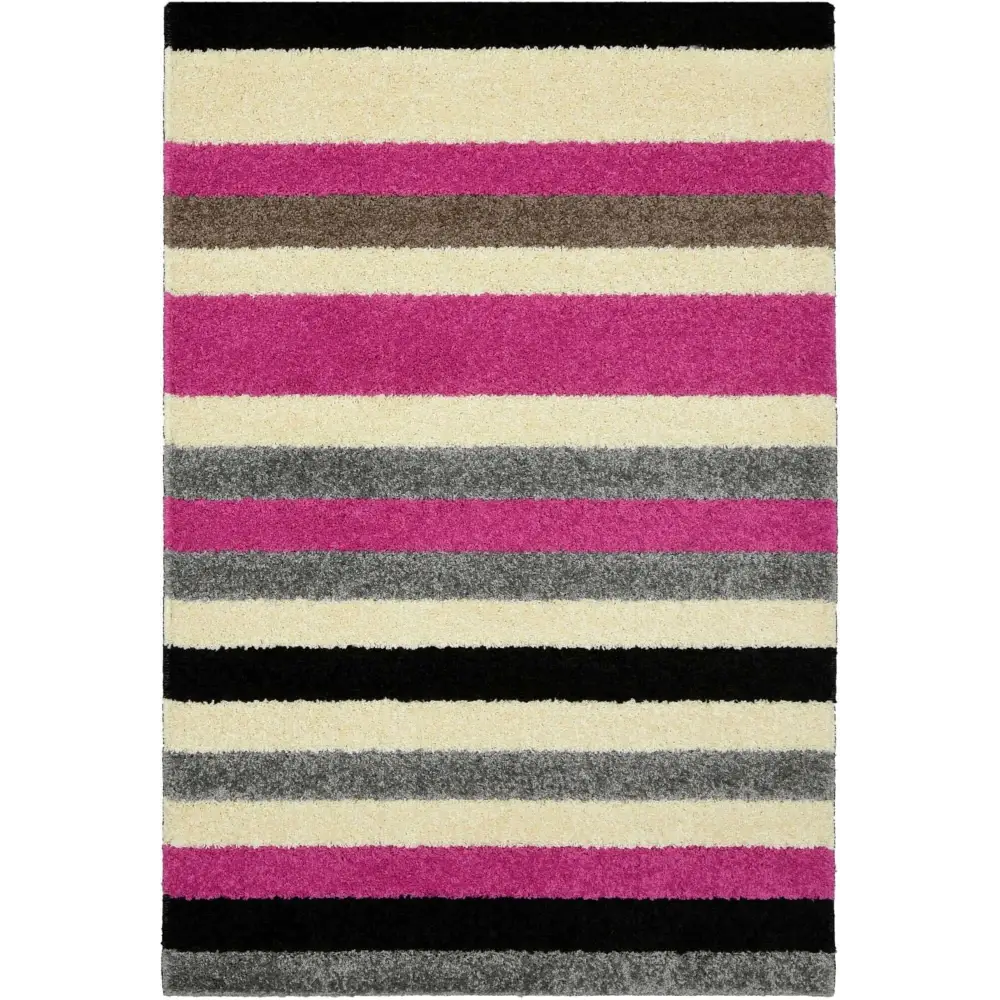 Linea Striped Pink Washable Rug - Rugs