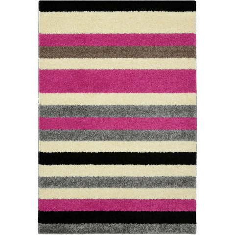 Linea Striped Pink Washable Rug - Rugs
