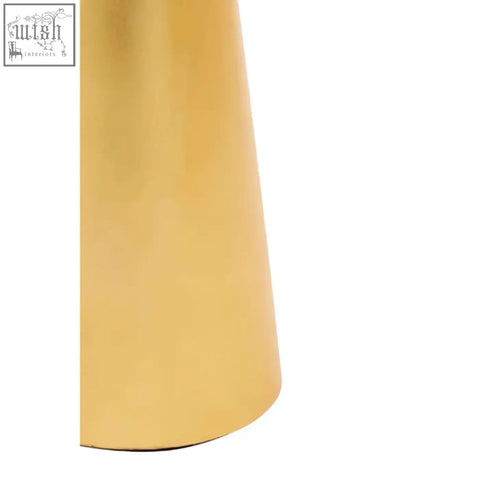 A sleekly tapered lino large gold side table with a smooth metallic finish perfect for stylish living spaces