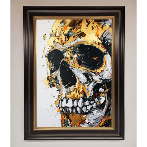 Liquid Gold Skull Framed Print - B0 (100 x 141 cm) / Black Gold - Framed Print