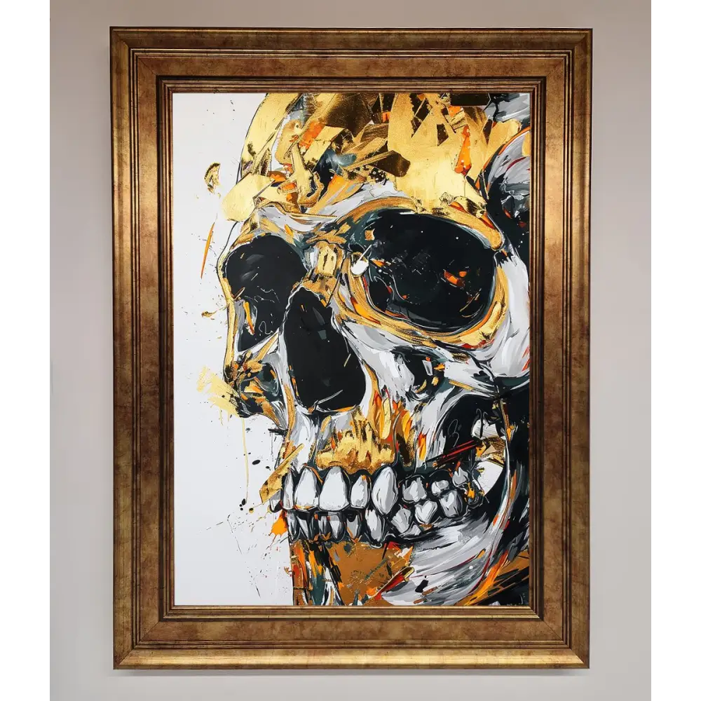 Liquid Gold Skull Framed Print - B0 (100 x 141 cm) / Bronze - Framed Print
