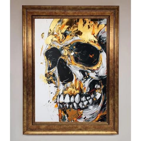 Liquid Gold Skull Framed Print - B0 (100 x 141 cm) / Bronze - Framed Print